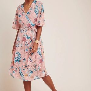 ANTHROPOLOGIE ADELAIDE WRAP DRESS by MAEVE Size M The Slip Is Missing